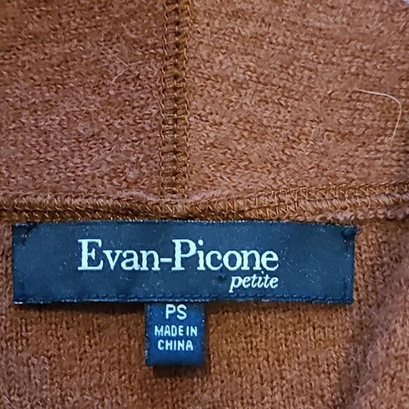 Evan picone‎ womens light brown cropped ruffled wool cardigan size ps - Picture 2 of 4